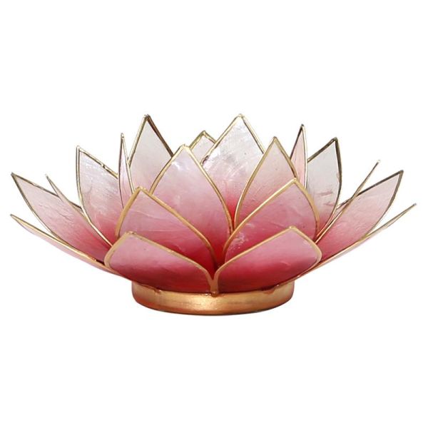 Świecznik Kwiat Lotosu jasny czerw.-mały,tealight