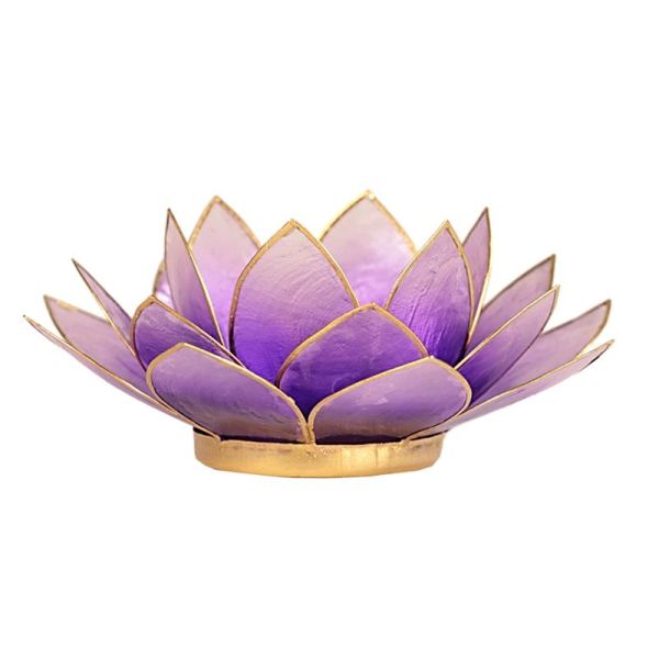 Świecznik Kwiat Lotosu jasny fiolet -mały,tealight