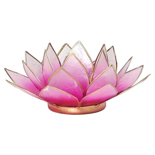 Świecznik Kwiat Lotosu jasny róż - mały, tealight