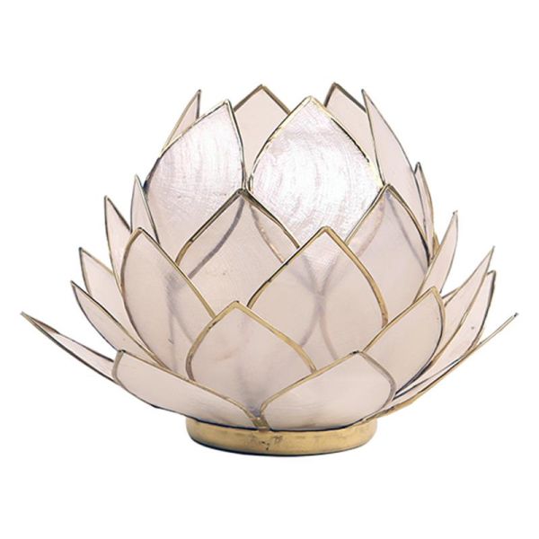 Świecznik Kwiat Lotosu masa perłowa -duży,tealight