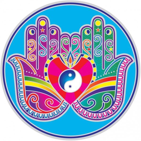 Naklejka na szybę - Mandala Dłonie