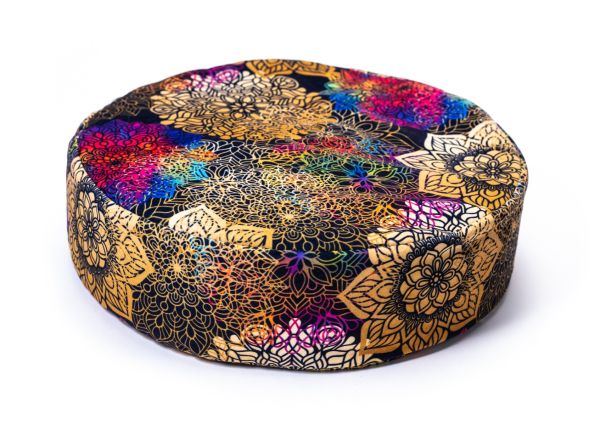 Zafu welurowa poduszka z łuską gryki - mandala