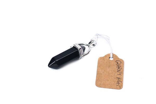 Wisiorek Czarny Agat - 4 cm