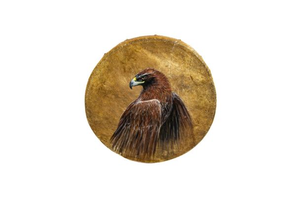 Bęben szam.i z krow. skóry 50cm malowany - ORZEŁ