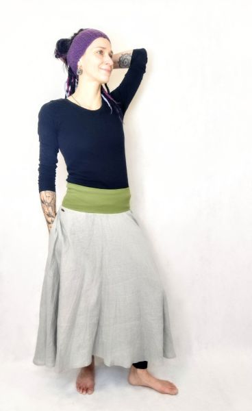 Spódnica lniana cienka (sciągacz bawełna) - S/M