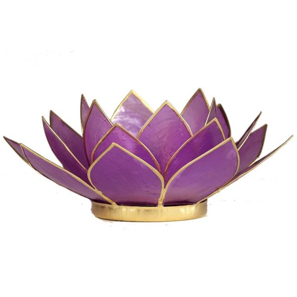 Świecznik Kwiat Lotosu liliowy- mały, na tealight