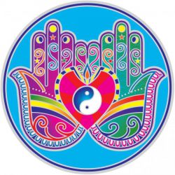 Naklejka na szybę - Mandala Dłonie