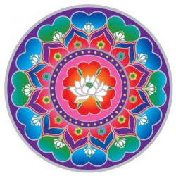 Naklejka na szybę - Mandala Kwiat Lotosu