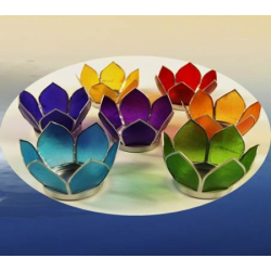 Świeczniki w kształcie kwiatu lotosu - 7 czakr